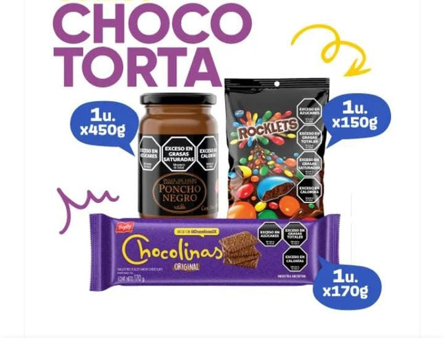 Arcor Combo Chocotorta, Chocolinas, Rocklets, Dulce de leche.