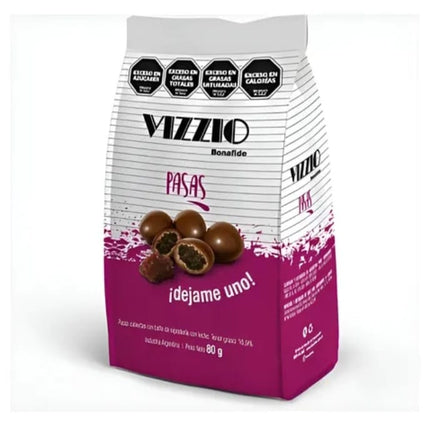 Pasas de uvas con chocolate VIZZIO Bonafide 80g