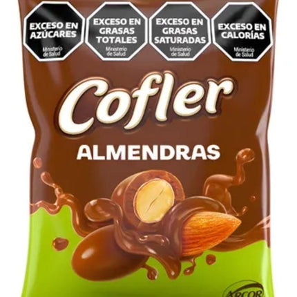 Almendras con chocolate con leche Cofler Arcor, 100g.