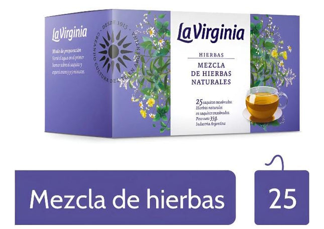 Te La Virginia De Hierbas. Caja 25 saquitos individuales. 35g