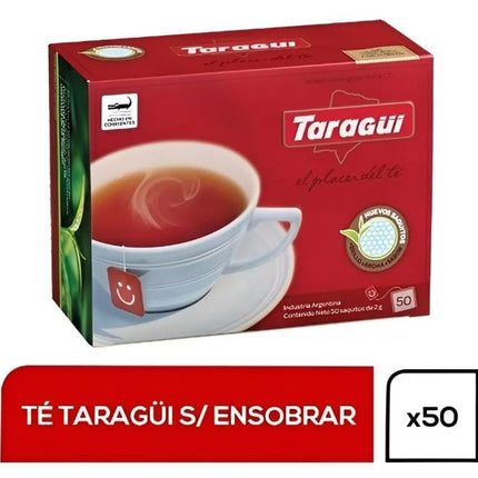 Te Negro Taragüí clasico , caja 50 saquitos individuales 100g/3,53oz