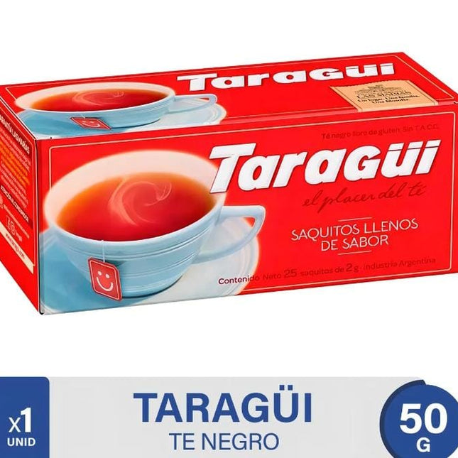 Te Negro Taragüí clasico , caja 25 saquitos individuales, 50g/1,76oz