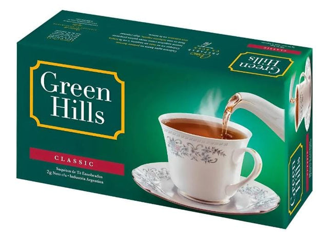 Te Negro Green Hills clasico, caja 25 saquitos individuales, 50g/1,76oz