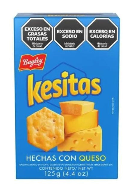 Galletitas Kesitas sabor Queso Bagley, caja 125g/4.4oz , pack por 3 cajas