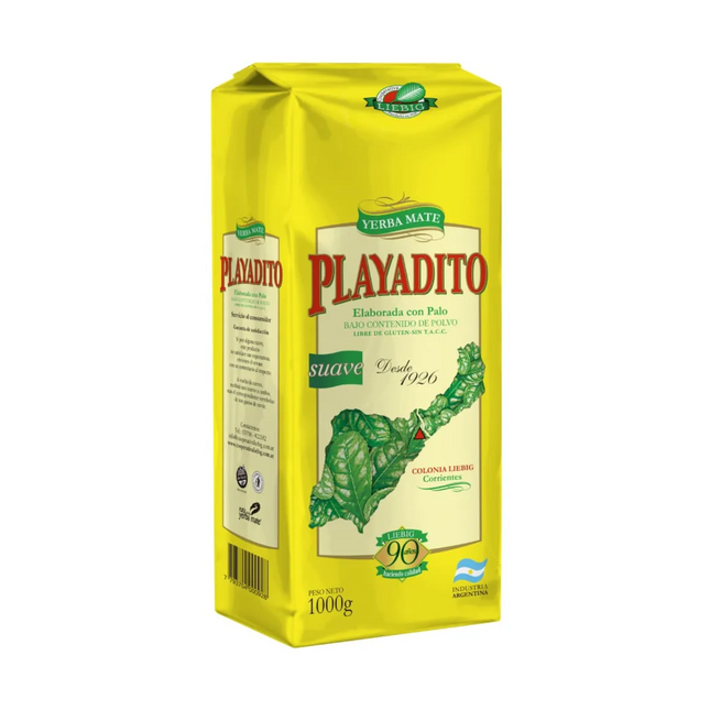 Yerba Mate Playadito Con Palo 1 kg / 35,27 oz – Yerba Tradicional Argentina Suave