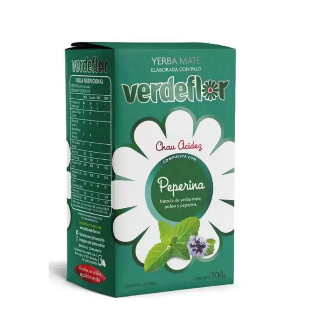 Yerba Mate Verdeflor Peperina 500 g / 17,63 oz – Yerba Argentina Herbal con Sabor Fresco y Natural