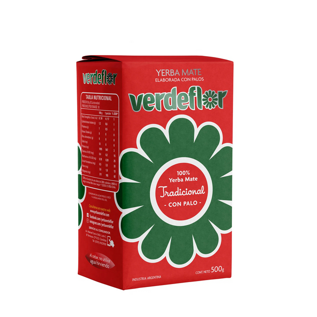 Yerba Mate Verdeflor 100% Tradicional Sin TACC (Con Palo) 500 g / 17,63 oz – Yerba Argentina Libre de Gluten