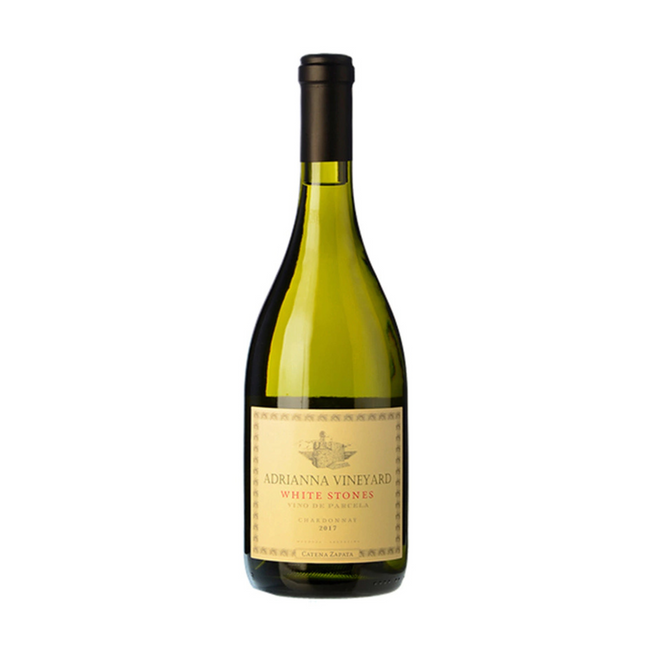 Adrianna Vineyard White Stones Chardonnay 750 ml – vino blanco argentino ícono de Mendoza con notas cítricas, minerales y roble francés.