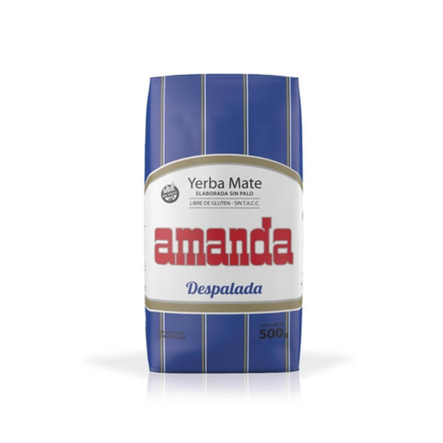 Amanda Yerba Mate Despalada 500 g – Yerba mate argentina intensa, pura y sin palo