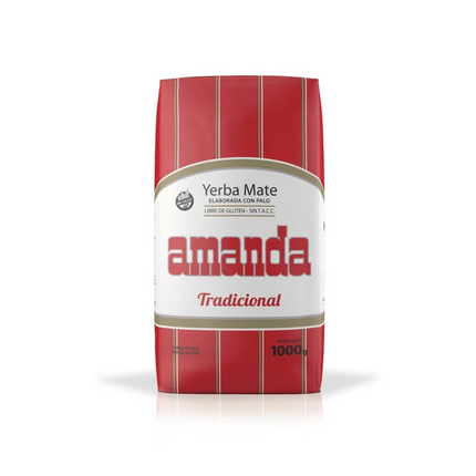 Amanda Yerba Mate Tradicional Con Palo 1 kg – Yerba mate argentina suave, clásica y equilibrada