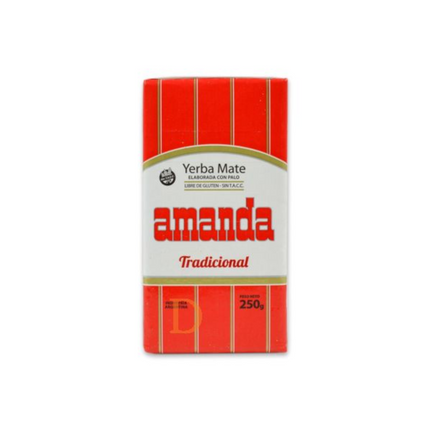 Amanda Yerba Mate Tradicional Con Palo 250 g – Yerba mate argentina suave, aromática y equilibrada