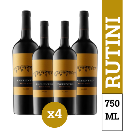 Pack x4 Bodega Rutini Encuentro Malbec 750 ml – Vino Tinto Argentino de Mendoza