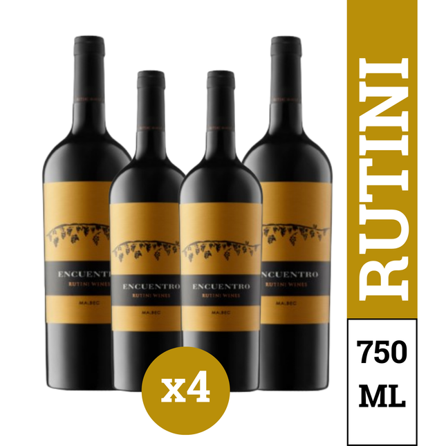 Pack x4 Bodega Rutini Encuentro Malbec 750 ml – Vino Tinto Argentino de Mendoza