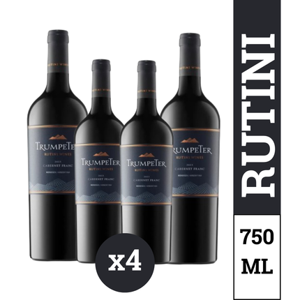 Pack x4 Bodega Rutini Trumpeter Cabernet Franc 750 ml – Vino Tinto Argentino de Mendoza