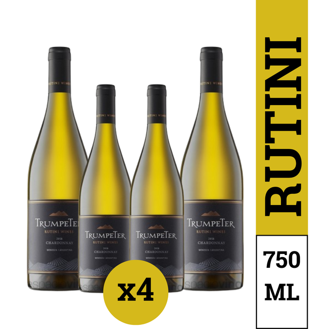 Pack x4 Bodega Rutini Trumpeter Chardonnay 750 ml – Vino Blanco Argentino de Mendoza