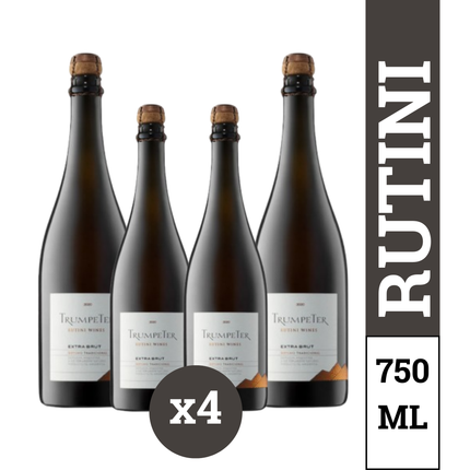 Pack x4 Bodega Rutini Trumpeter Extra Brut 750 ml – Espumante Argentino de Mendoza