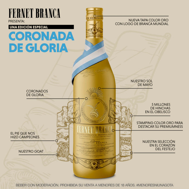 Fernet Argentino Branca Edicion Mundial, 750 ml / 25.36 oz