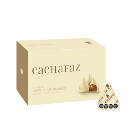 Cachafaz Conitos de Chocolate Blanco con Dulce de Leche – Caja de 6 – 228 g / 8 oz – conitos argentinos gourmet