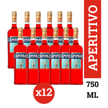 Campari Aperitivo Italiano pack 12 botellas 750 ml – Original clásico para cócteles