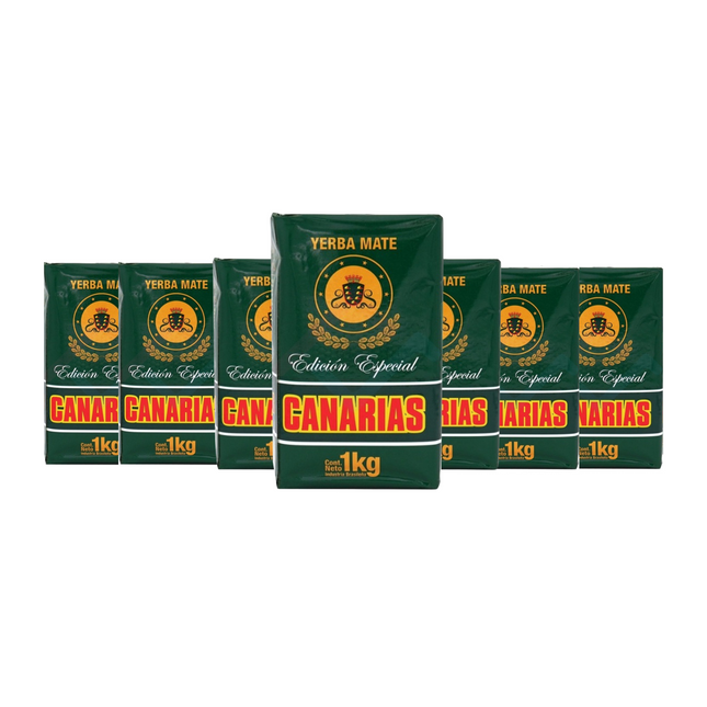 Canarias Yerba Mate Sin Palo Edición Especial Pack x8 – 1 kg cada unidad / 35.2 oz each – yerba uruguaya despalada intensa