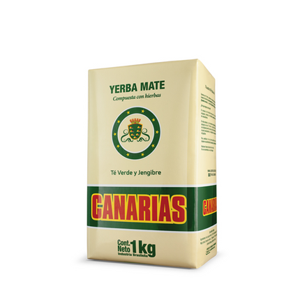 Canarias Yerba Mate Té Verde y Jengibre 1 kg / 35.2 oz – yerba uruguaya compuesta con té verde y jengibre