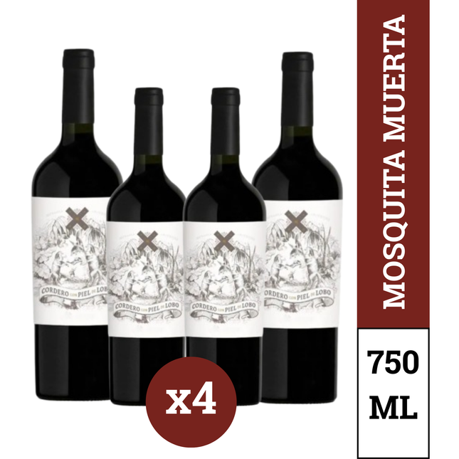Cordero Con Piel de Lobo Cabernet Sauvignon Pack x4 – Vino Tinto Argentino de Mendoza 750 ml / 25.3 oz