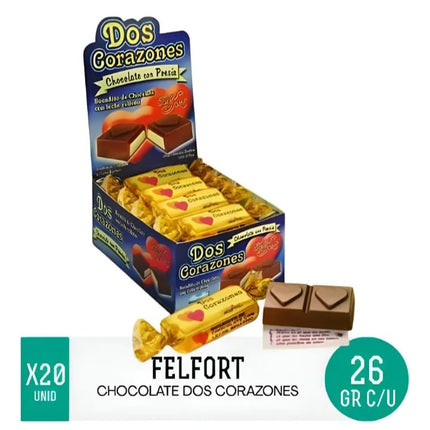 Two Hearts Chocolate Felfort, 26 g / 0.91 oz