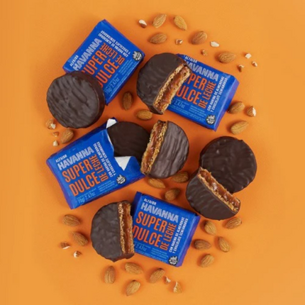 Havanna Alfajor Súper Dulce de Leche Chocolate Semiamargo & harina de almendras/ sin t.a.c.c./ – caja 9 unidades/ 630g - 22.22 oz
