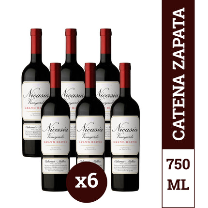 Combo 6 Vinos Catena Zapata Nicasia Grand Blend 750 ml – Vino Tinto de Altura – Envío internacional