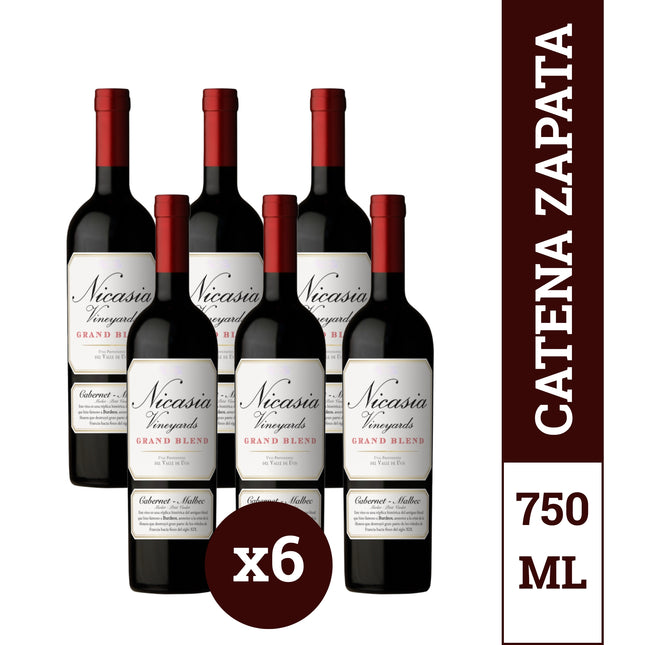 Combo 6 Vinos Catena Zapata Nicasia Grand Blend 750 ml – Vino Tinto de Altura – Envío internacional