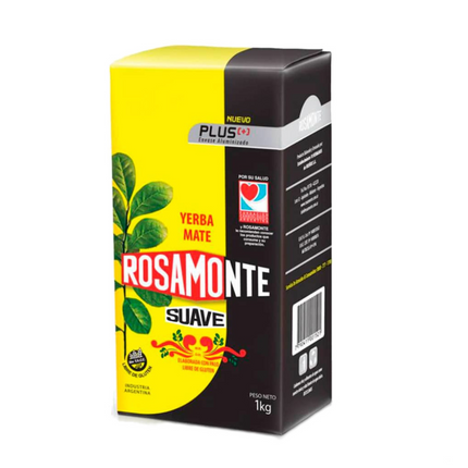 Rosamonte Yerba Mate Suave Plus 1 Kg / 35.27 oz – Energía Natural y Sabor Equilibrado