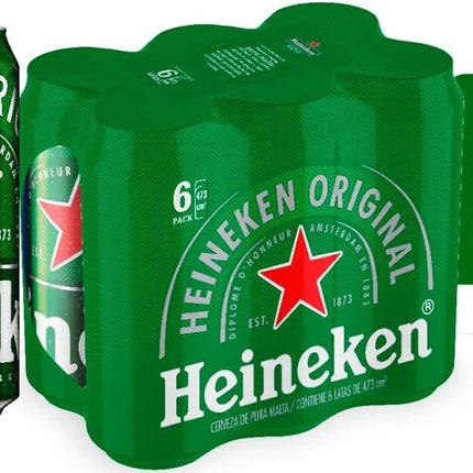 Cerveza Heineken Rubia Clasica, 473 ml / 99,88 oz (Pack de 6)