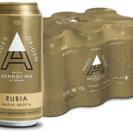 Andes Origen Rubia Beer, 473 mL (Pack of 6)