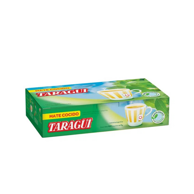 Taragüí Mate Cocido 100 Saquitos – yerba mate argentina en saquitos prácticos