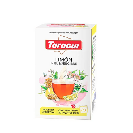 Taragüí Limón Miel y Jengibre 20 saquitos – Infusión Argentina herbal y refrescante
