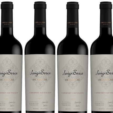 Combo 4 vinos Luigi Bosca De Sangre Cabernet Sauvignon 750 ml - Vino tinto premium argentino