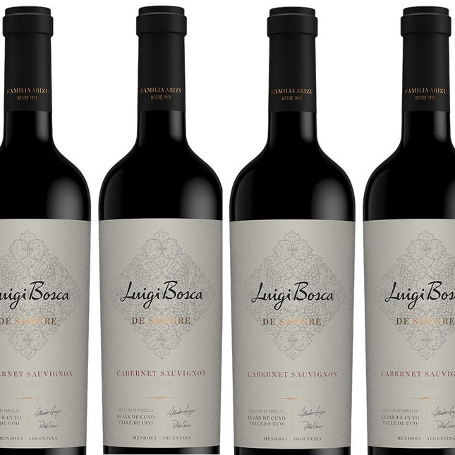 Combo 4 vinos Luigi Bosca De Sangre Cabernet Sauvignon 750 ml - Vino tinto premium argentino