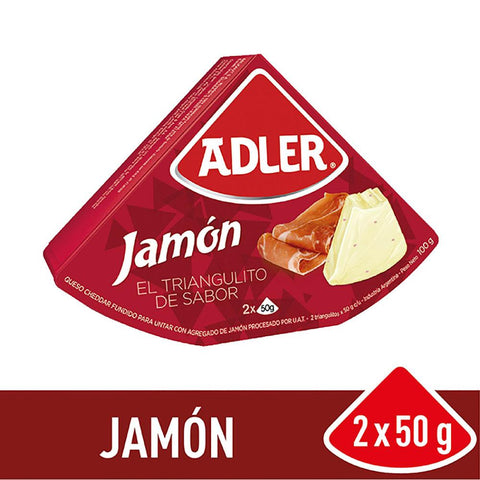 Triangulito queso sabor Jamon Adler, 100 g / 3,52 oz