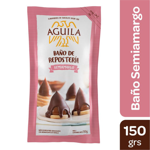 Baño de Repostería sabor Chocolate Semiamargo Aguila, 150 g / 5,29 oz (Pouch)