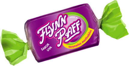 Caramelos Flyn Paff sabor Uva Sin TACC, 560 g / 19,75 oz (Caja de 70 unidades)
