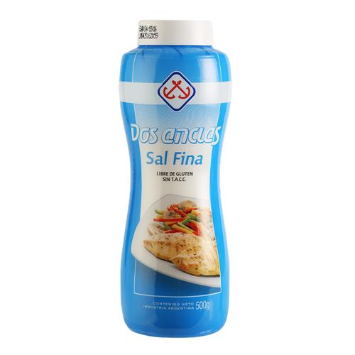 Fine Salt Without TACC Two Anchors, 500 g / 17.63 oz (Salt Shaker)