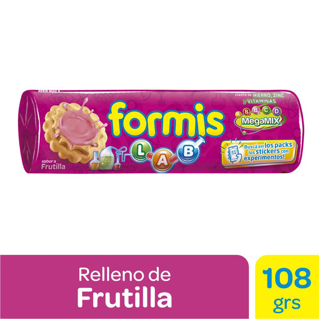 Galletitas Formis sabor frutilla 108g con vitaminas y stickers coleccionables