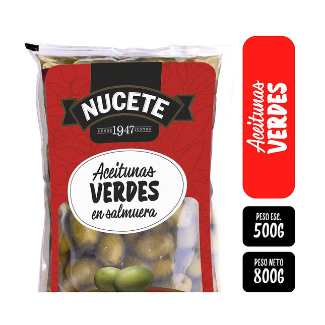 Nucete Green Olives in brine, 800 g / 28.21 oz