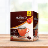 Café molido en saquitos Sin TACC La Morenita, 100 g / 3,52 oz (Caja de 20 saquitos)