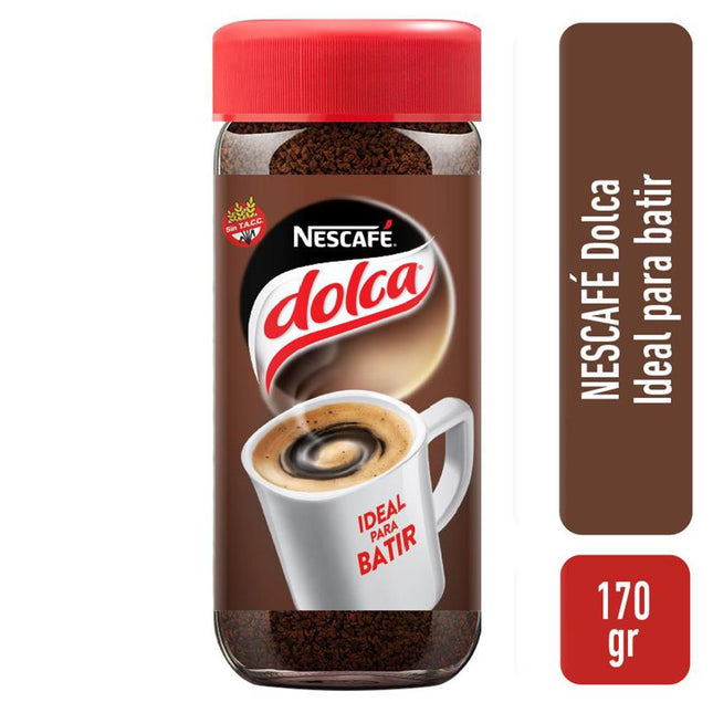 Café instantáneo Nescafé Dolca Sin TACC, 170 g / 5,99 oz (Envase de vidrio)