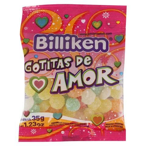 Caramelos Gotitas de Amor Billiken, 35 g / 1,23 oz (Paquete de 4 unidades)