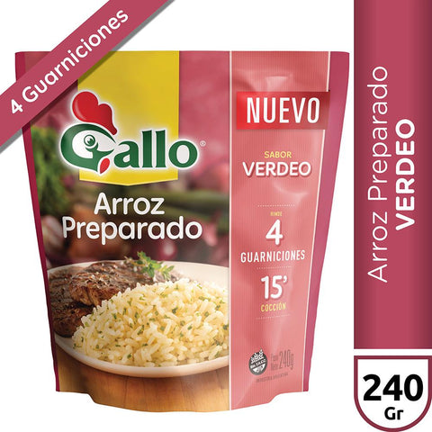 Prepared Rice Verdeo flavor No TACC Gallo, 240 g / 8.46 oz