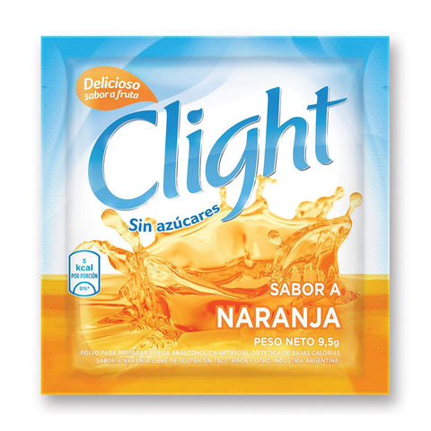 Jugo Clight sabor Naranja Sin TACC, 7 g / 0,24 oz (Caja de 20 sobres)