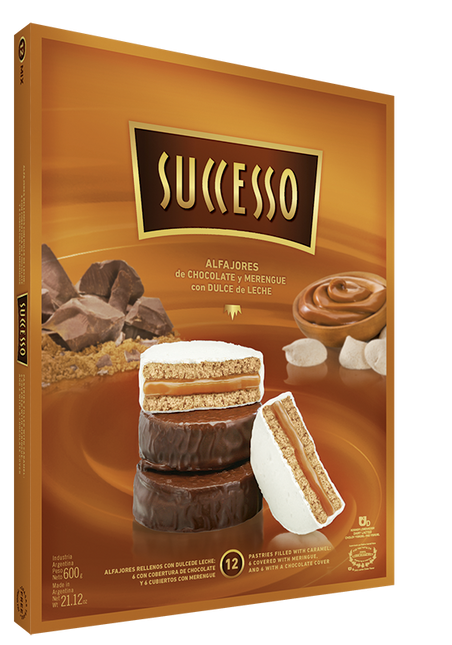 Mixed Alfajores Successo, 600 g / 21.16 oz (Box of 12 units)