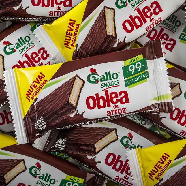 Oblea de arroz rellena de limón Sin TACC Gallo, 20 g / 0,02 oz (Caja de 24 unidades)